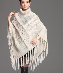 16-March-006,wool poncho with rabbit fur  (1)
