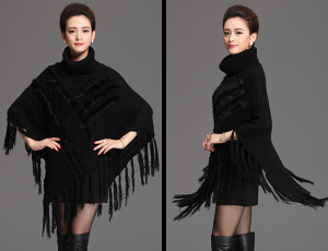 16-March-006,wool poncho with rabbit fur  (4)