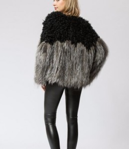 16-003June lamb fur jacket with silver fox fur bottom (1)