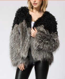 16-003June lamb fur jacket with silver fox fur bottom (2)