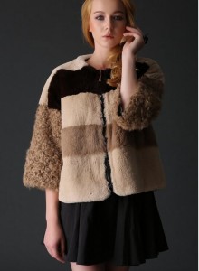 16-041June rex rabbit fur jacket with lamb fur sleeve (2)