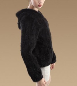 16-058June knitted mink fur jacket with hood  (5)