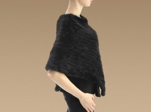 16-059June knitted mink fur poncho (4)