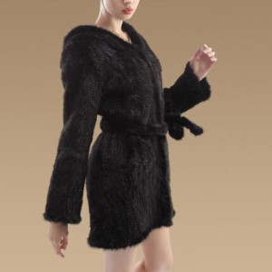 16-061June knitted mink fur coat with hood  (4)