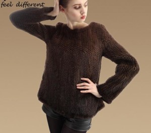 16-064June knitted mink fur sweater (5)