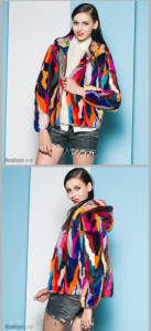 1611050 eileenhou mink fur coat with hood multicolor rainbow lady winter luxurious (8)