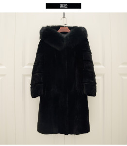 1703080 rabbit fur long coat with hood with fox fur trimming eileenhou ailn fur (82)