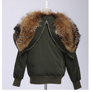 down coat ,lady jacket ,plain color ,with raccoon fur collar 1701041 eileenhou (5)