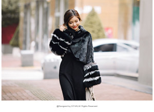 mink fur poncho with silver fox cuffs 1611046 eileenhou (19)