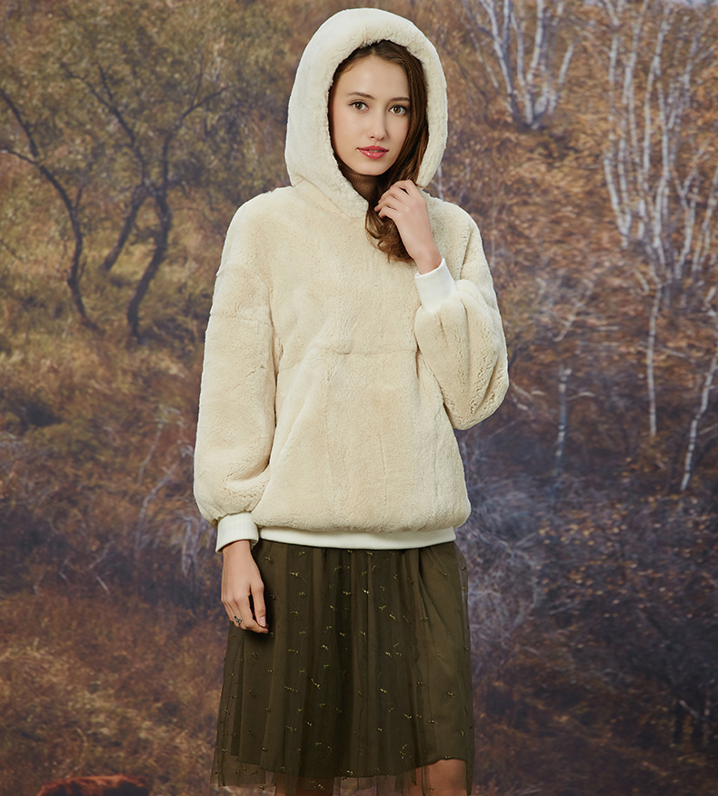rex rabbit fur hoodie 1611043 Lvcomeff