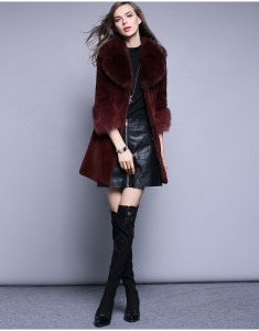 1701011 rex rabbit fur coat with fox fur collar (6)