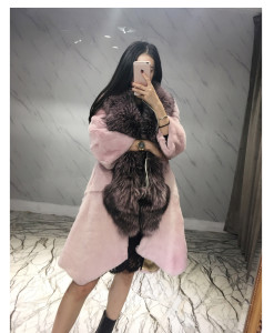1701017 rabbit fur coat with fox fur collar eileenhou (10)