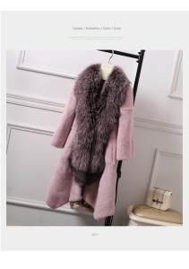 1701017 rabbit fur coat with fox fur collar eileenhou (16)