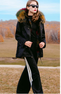 1701023 coat with raccoon fur lining with raccoon fur hood trimming (23)