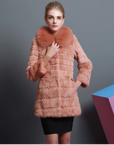 1703006 rabbit fur coat with fox fur collar ailin fur (19)