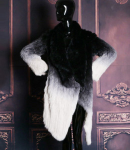 1703014 knitted rabbit fur coat with big collar ailin fur (4)