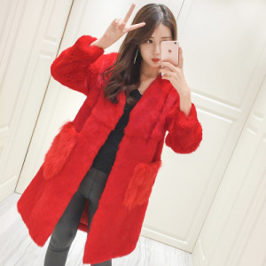 1703075 rabbit fur coat with fox fur pocket eileenhou ailin fur (2)