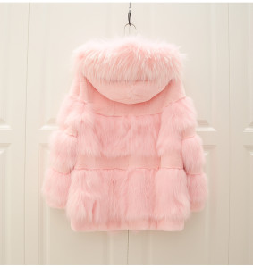 1703076 rex rabbit fur jacket with hood with fox fur trimming eileenhou (40)