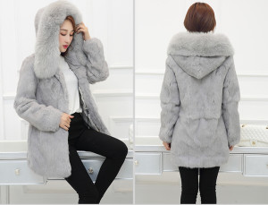1703095 rabbit fur coat with hood with fox fur trimming eileenhou fur ailin (23)
