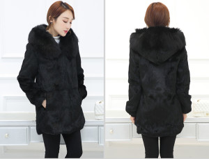 1703095 rabbit fur coat with hood with fox fur trimming eileenhou fur ailin (29)