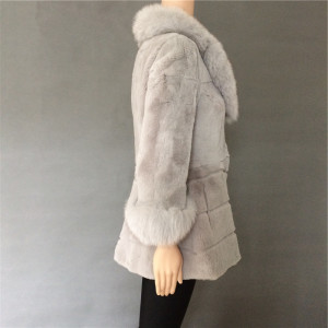 1703132 rex rabbit fur coat with fox fur collar A (3)