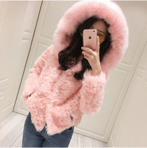 lamb fur jacket with hood with fox fur trimming eileenhou ailin fur 1703083 (44)