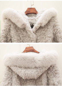 lamb fur jacket with hood with fox fur trimming eileenhou ailin fur 1703083 (50)