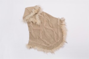 1704093 wool ponch with rabbit fur trimming eileenhou lvcomeff (1)