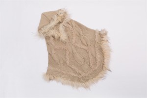 1704093 wool ponch with rabbit fur trimming eileenhou lvcomeff (1)