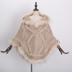 1704093 wool ponch with rabbit fur trimming eileenhou lvcomeff (2)