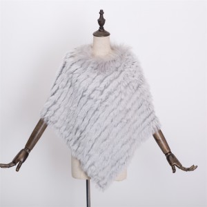 1704095 rabbit fur poncho with raccoon fur collar eileenhou lvcomeff (1)