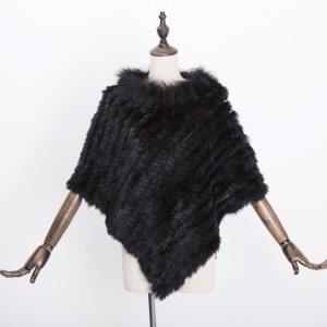 1704095 rabbit fur poncho with raccoon fur collar eileenhou lvcomeff (13)