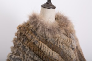 1704095 rabbit fur poncho with raccoon fur collar eileenhou lvcomeff (3)