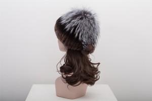 1704114 knitting rex rabbit fur hat with silver fox fur top eileenhou lvcomeff (15)