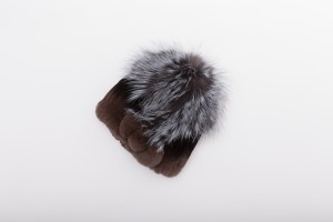 1704114 knitting rex rabbit fur hat with silver fox fur top eileenhou lvcomeff (19)
