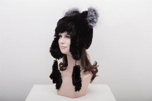 1704118 rex rabbit fur hat with tassles eileenhou lvcomeff (11)