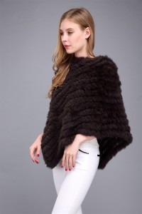 1706035 rabbit fur poncho dark brown eileenhou (8)