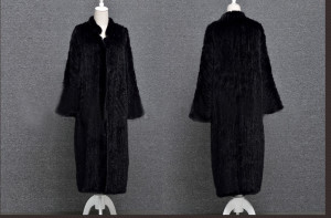 1705048 knitted green long mink fur coat ailin fur (17)