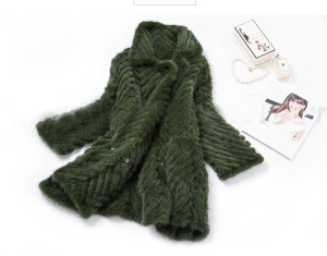 1705049 knitted green mink fur coat ailin fur (12)