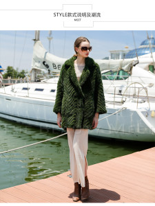 1705049 knitted green mink fur coat ailin fur (5)
