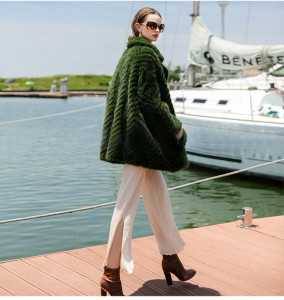 1705049 knitted green mink fur coat ailin fur (9)