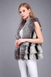 1706021 rex rabbit fur chinchilla vest with silver fox fur collar eileenhou (22)