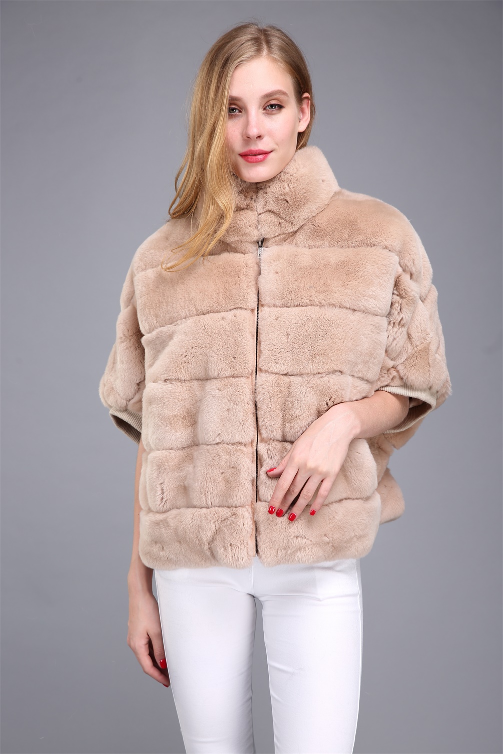 short rabbit fur jacket