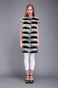 1706023 rex rabbit chinchilla fur vest long eileenhou (2)