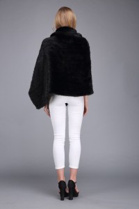 1706027 knitted mink fur poncho black color eileenhou (1)