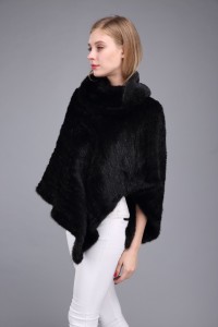 1706027 knitted mink fur poncho black color eileenhou (12)