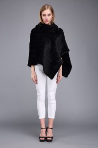 1706027 knitted mink fur poncho black color eileenhou (23)