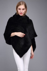 1706027 knitted mink fur poncho black color eileenhou (4)