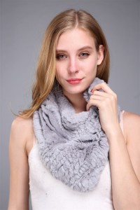 1706038 knitted rabbit fur scarf eileenhou gray (16)