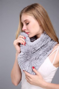 1706038 knitted rabbit fur scarf eileenhou gray (21)